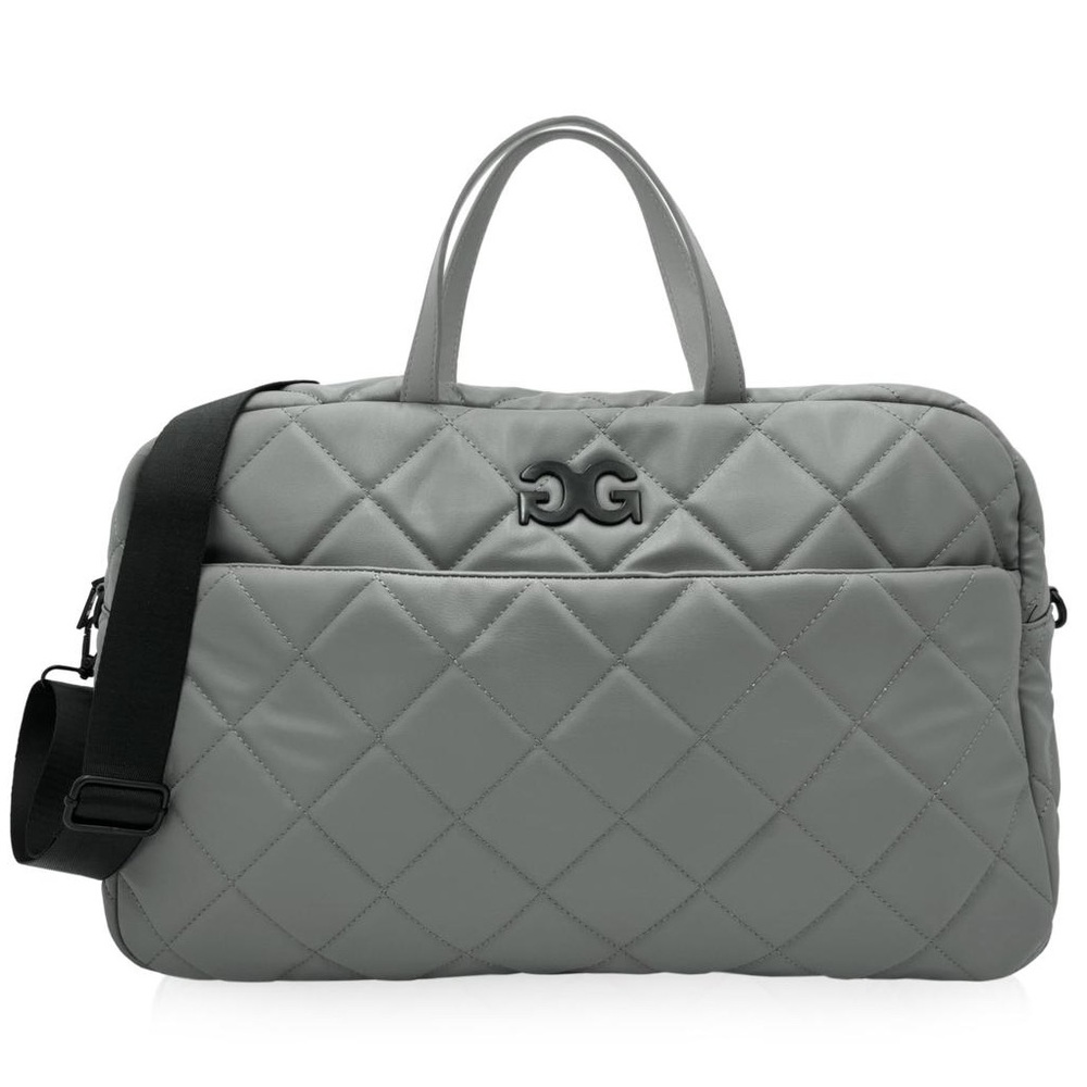 Gilda Paris "G" Logo Grey Weekender Crossbody Travel w/ Slip Back